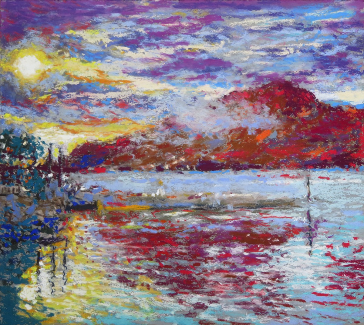 Glenelg sunset towards Skye - Pastel - 20 X 17.25 inches - Lockdown series - available on request